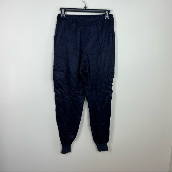 LNA x REVOLVE x SHOPBOP Satin‎ Silky Cargo Jogger Navy Blue, Size S - Picture 5 of 14